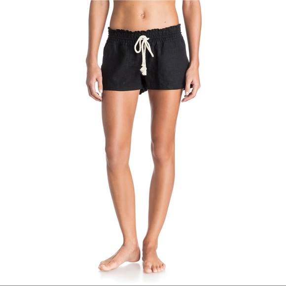 Roxy Women's Oceanside Beach Shorts: True Black - Picture 4 of 5